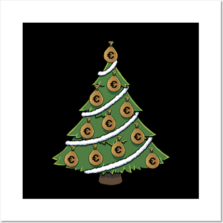 Money Christmas Tree Euro Posters and Art